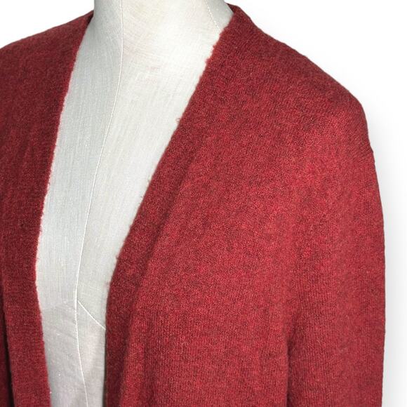 MADEWELL Merino Wool Alpaca Kent Cardigan Sweater Duster Cozy Lagenlook Red - Picture 6 of 13